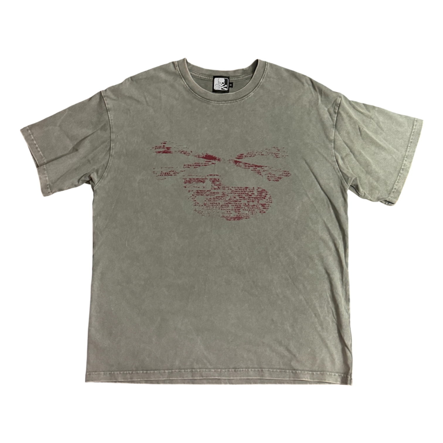 “SKULL” TEE (WASHED GREY)
